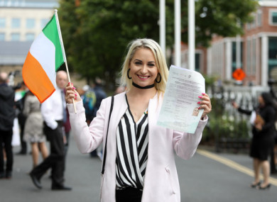 Sylwia Zablotna from Poland at a Citizenship Ceremony in 2018.