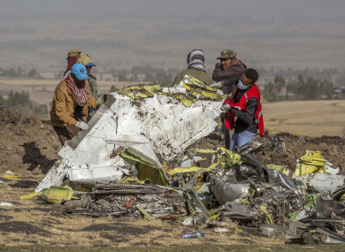 Rescue workers at the crash site.