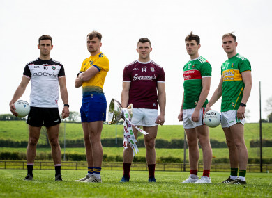 Players at today's launch of the 2019 Connacht GAA championships.