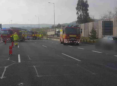 An image of the crash shared by Dublin Fire Brigade.