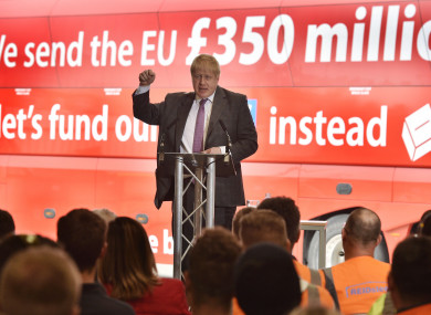 Boris Johnson campaigned for Brexit prior to the referendum