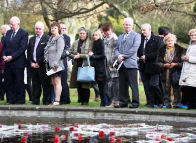 Families attending the 2017 Missing Persons Day ceremony in Dublin.