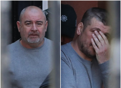 L-to-R: Paul McIntyre, aged 51, and Christopher Gillen, aged 38, appear at Derry Magistrates' Court today.