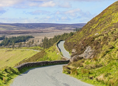Driving through the Wicklow Mountains.