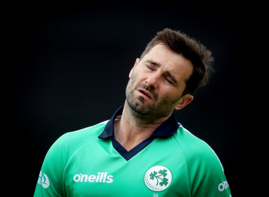 Ireland's Tim Murtagh shows his frustration.