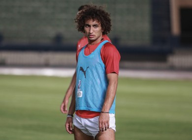 Warda training with Egypt prior to his suspension.