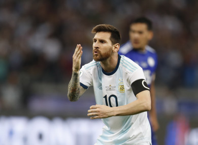 Messi hit the net in the 57th minute against Paraguay.