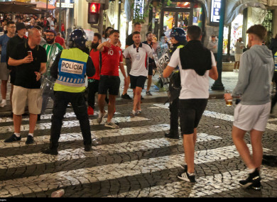 Fans clashed with police on Wednesday night.