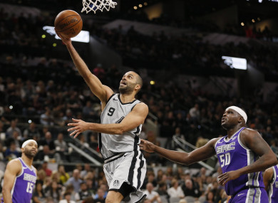 Tony Parker in action for San Antonio Spurs in 2018.