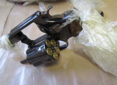 One of the guns found during the searches.