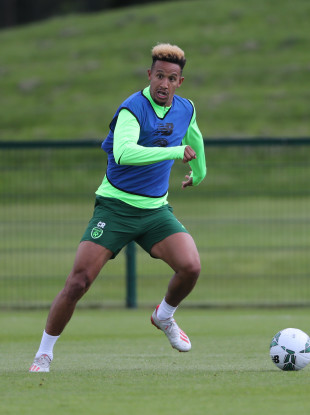 Callum Robinson pictured during yesterday's Ireland training session in Abbotstown.