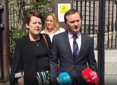 Ruth Morrissey and her husband Paul outside the Four Courts in Dublin after the High Court judgement last month.
