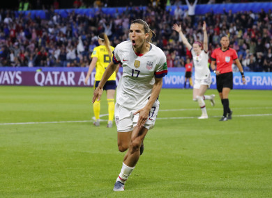 Tobin Heath scored USA's second goal at Stade Oceane.