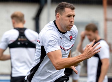 Gartland at Dundalk training this morning ahead of their Champions League clash with Riga.