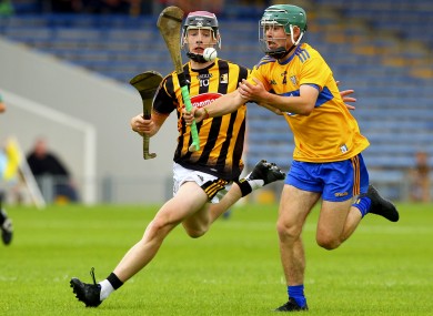 Clare's Conner Hegarty in action against Kilkenny's Pierce Blanchfield.