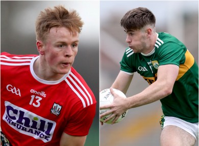 Cork star Damien Gore and Kerry ace forward Donal Down O'Sullivan.