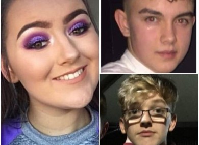 Lauren Bullock, Connor Currie (top right) and Morgan Barnard (bottom right).