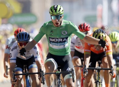 Slovak Peter Sagan wins today's fifth stage at the Tour de France.