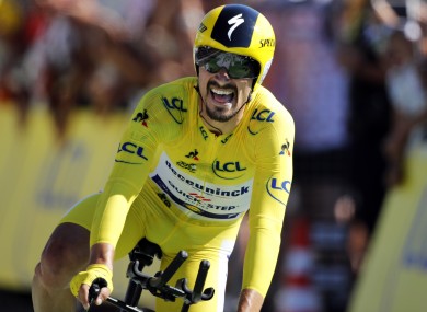 A delighted Julian Alaphilippe.