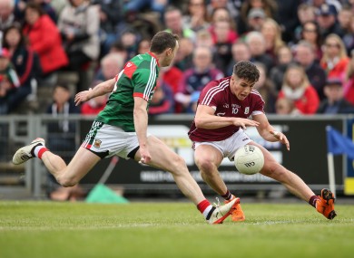 Galway's Shane Walsh in action against Mayo's Keith Higgins last year.