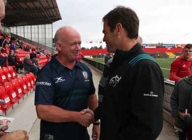 Kidney meets Johann van Graan ahead of last season's friendly.