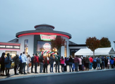 Queues outside the Krispy Kreme in Blanchardstown last September.