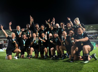 New Zealand celebrate winning the World Cup in 2017.