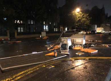 The scene at Govan Road in Glasgow after the disruption last night.