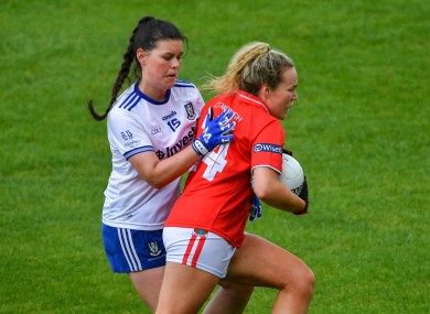 Katie Quirke in action against Monaghan's Macayla Grennan.