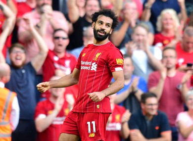 Salah scored twice in the second half at Anfield.
