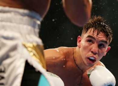 Michael Conlan in action against Diego Alberto Ruiz at Falls Park earlier this month.