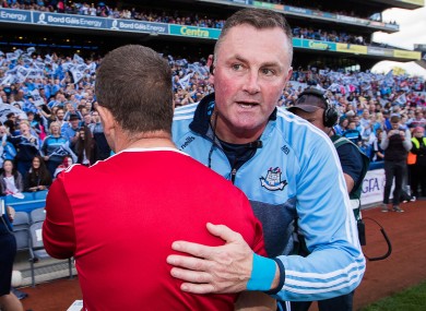 Dublin manager Mick Bohan and Cork boss Ephie Fitzgerald after last year's All-Ireland final.
