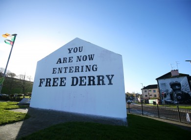 File photo. The Free Derry sign in the city's Bogside area.
