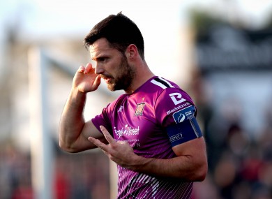 Dundalk's Pat Hoban celebrates scoring his side's third goal of the game.