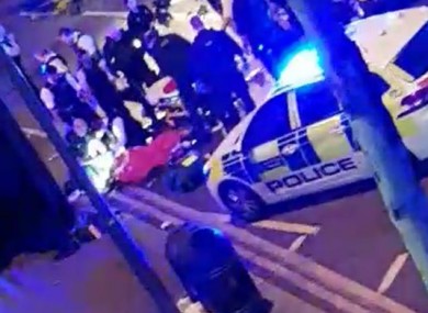 A screengrab from a video taken at the scene in Leyton, east London.