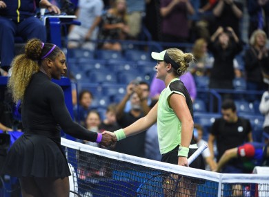 Serena Williams and Cathy McNally after their second round game.