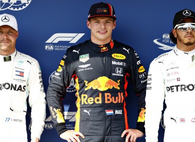 Verstappen topped Bottas and Hamilton to claim pole in Hungary.