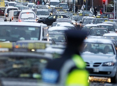 Gridlock traffic on Dublin's Amien street which has high pollution levels.
