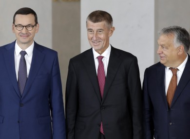 Prime Ministers of Poland Mateusz Morawiecki, Czech Republic Andrej Babis, and Hungary Viktor Orban at the summit.