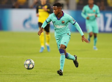 Fati made his Champions League debut for Barca during the week.