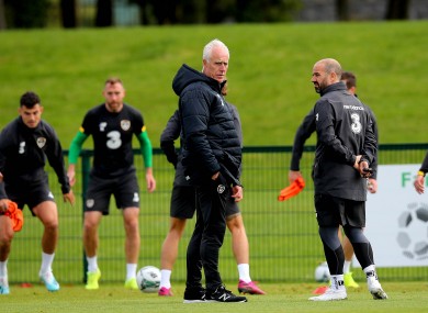 Mick McCarthy at Irish training ahead of tonight's friendly with Bulgaria.