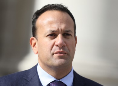 Leo Varadkar speaking to the media today.