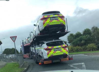 New Revenue customs cars arriving in Dundalk today.