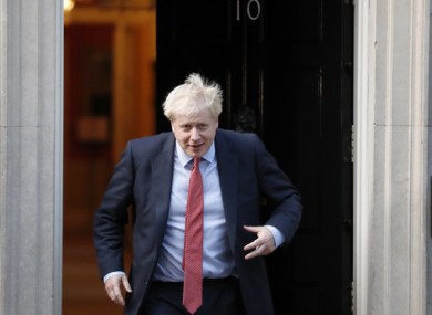 Johnson leaving Downing Street yesterday.