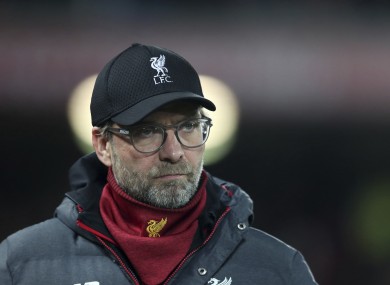 Jurgen Klopp watched his side beat Arsenal on penalties on Wednesday night.