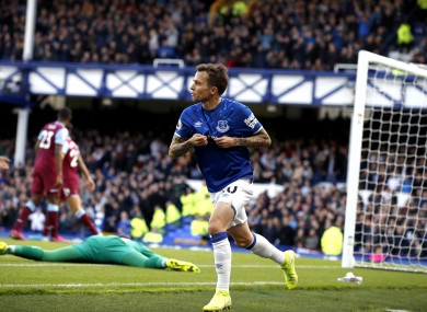 Bernard celebrates scoring.
