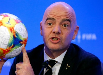 Fifa President Gianni Infantino (file pic).