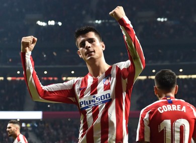 Atletico striker Alvaro Morata scored for sixth game running.