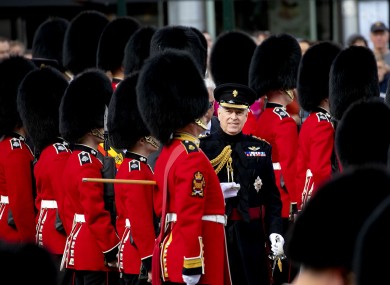 Prince Andrew, the Duke of York, at the parade celebrating 75 years of liberation of Brugge, Belgium.