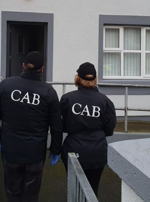 CAB officers carrying out the search in Tuam.